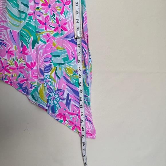 Lilly Pulitzer Womens Asymmetrical Dress Xs Pink Ruffles Casual Resort Vacation - Picture 8 of 11